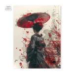 Affiche Japonaise Femme avec Ombrelle en Main