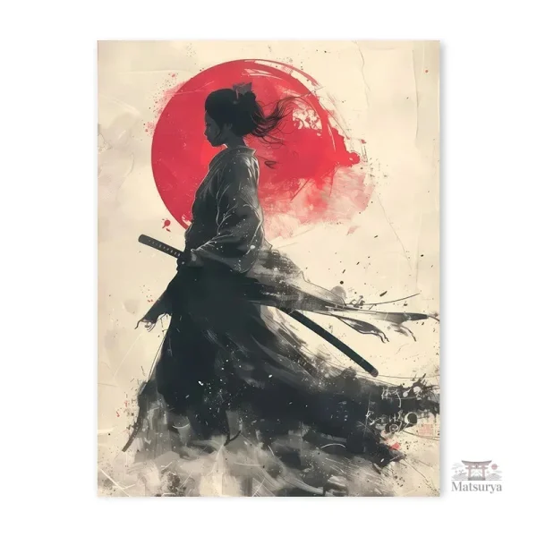 affiche-japonaise-femme-tenant-une-sabre-1 Affiche japonaise d'une femme tenant un sabre