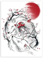 Affiche japonaise motif renard