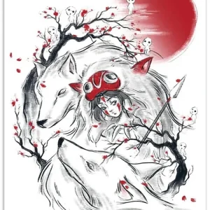 Affiche japonaise motif renard