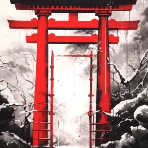 Affiche Japonaise Portail Torii Traditionnel