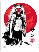 Affiche Japonaise Princesse Mononoké en illustration artistique