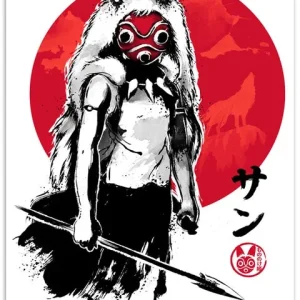 Affiche Japonaise Princesse Mononoké en illustration artistique