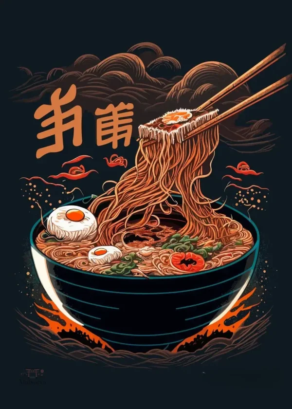 affiche-japonaise-ramen-1 Affiche japonaise Ramen décorative pour cuisine