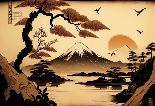 affiche-japonaise-retro-fuji-yama-1 Affiche rétro japonaise Fuji Yama