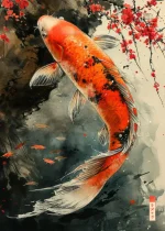 Affiche décorative inspirée de l'art japonais