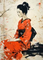 Toile artistique avec design japonais unique