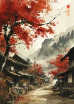 Affiche japonaise contemporaine sur toile décorative