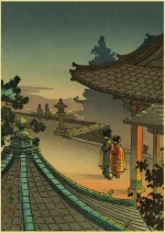 Affiche de maisons traditionnelles japonaises
