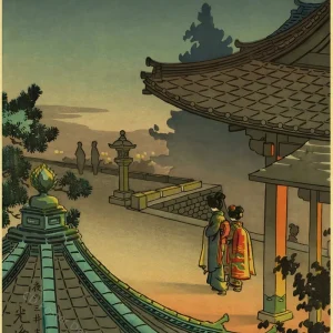 Affiche de maisons traditionnelles japonaises
