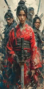 Affiche décorative samouraï vintage
