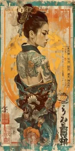 Affiche Vintage Japonaise pour Intérieur