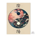 Affiche Japonaise Yin Yang en style artistique
