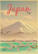 Affiche Montagne Vintage au style japonais