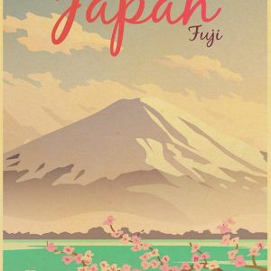 Affiche Montagne Vintage au style japonais
