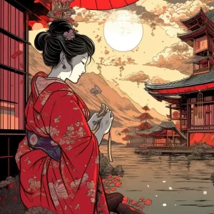 Affiche murale japonaise de belles femmes