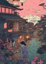 Affiche décorative inspirée de la culture japonaise