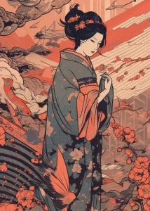 Illustration japonaise mettant en avant des femmes