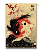 Affiche Poisson japonaise colorée pour décoration murale