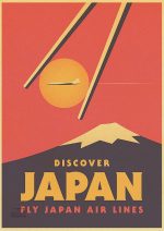 Affiche publicitaire japonaise colorée et artistique
