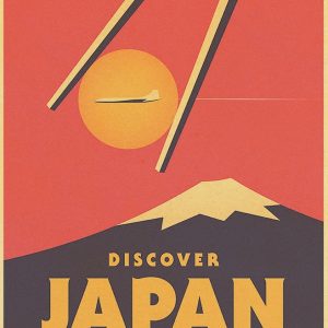 Affiche publicitaire japonaise colorée et artistique