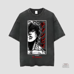 T-shirt japonais style délavé pour un look décontracté