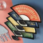 Assiette japonaise en forme d'éventail pour collations