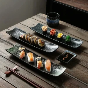 Assiette à sushi en céramique japonaise