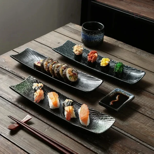 assiette-a-sushi-1 Assiette à sushi en céramique japonaise