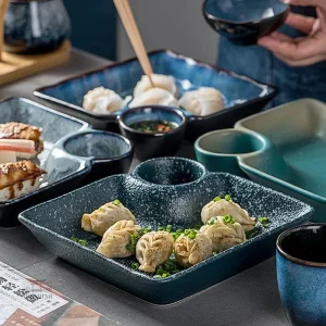 Assiette japonaise pour présentation de sushi