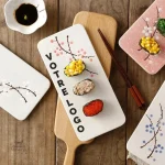 Assiette à Sushis Personnalisable en céramique élégante