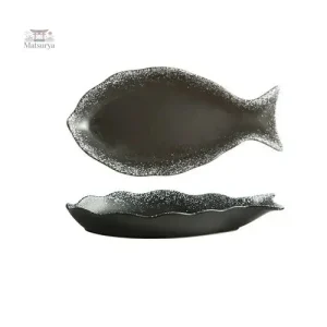 Assiette décorative japonaise en forme de poisson