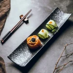 Assiette sushi longue design japonais élégant