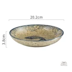 Assiette élégante inspirée de l'art japonais avec motif Koi