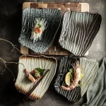 Assiette japonaise pour sushi originale en céramique