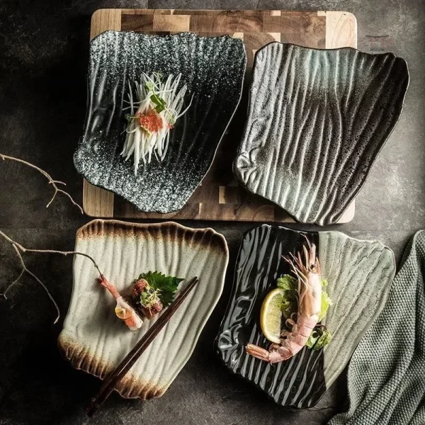 assiette-japonaise-de-sushi-originale-1 Assiette japonaise pour sushi originale en céramique