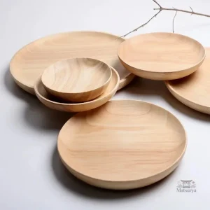 Assiette japonaise en bois élégante et traditionnelle