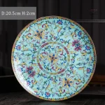 Assiette céramique artistique aux couleurs vives