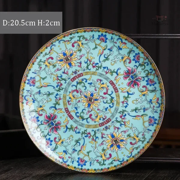 Assiette céramique artistique aux couleurs vives