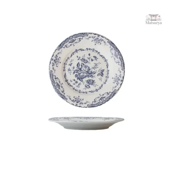 Assiette en céramique avec motif floral japonais
