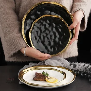 Assiette japonaise haut de gamme élégante en céramique