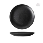 Assiette noir en céramique pour cuisine japonaise