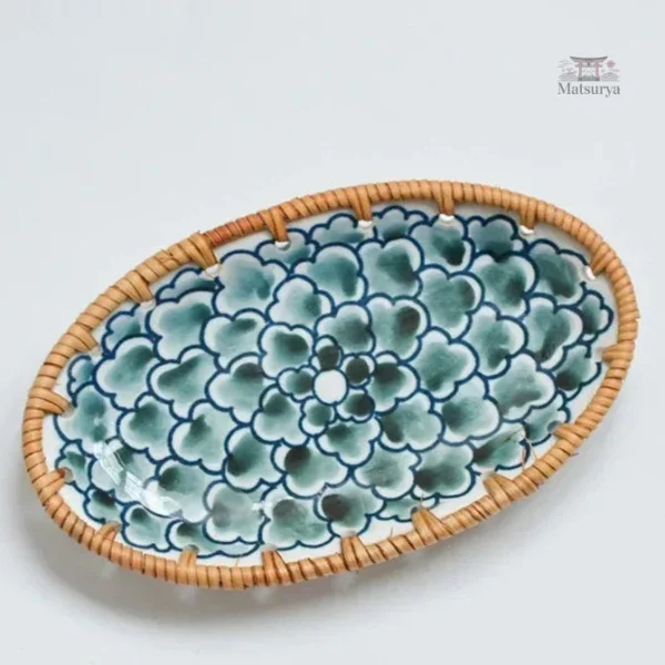 Assiette japonaise en rotin, accessoire de cuisine unique