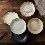 Assiette japonaise peinte à la main, design unique