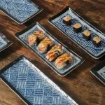 Assiette japonaise rectangulaire élégante