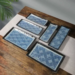 Assiette rectangulaire en céramique japonaise