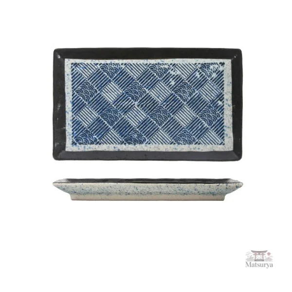 Assiette japonaise de forme rectangulaire