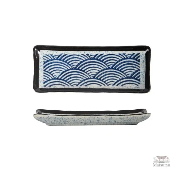 Assiette rectangulaire pour sushis et plats