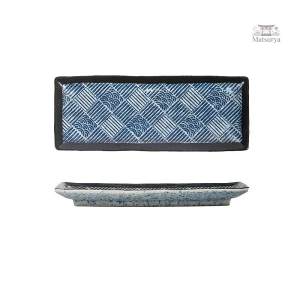 Vaisselle japonaise : assiette rectangulaire