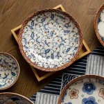Design vintage d'une assiette japonaise traditionnelle